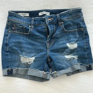 Vigoss Blue Distressed Jean Shorts Cut-Off Style